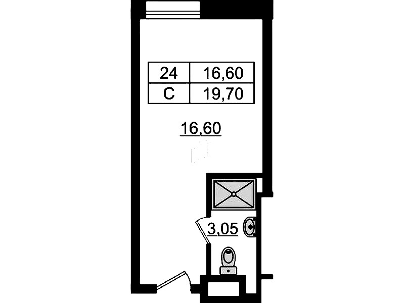 Квартира студия 19.7 м², 9/9 эт., Апарт-отель «Апарт отель Well»